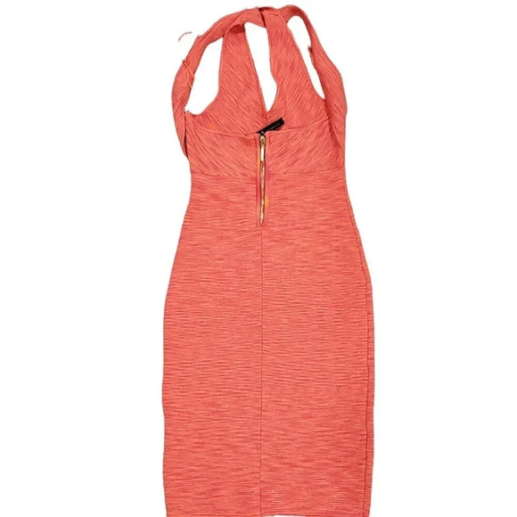 Guess Mirage Orange Plunge Neck Mini Bandage Dress XS - Picture 4 of 6